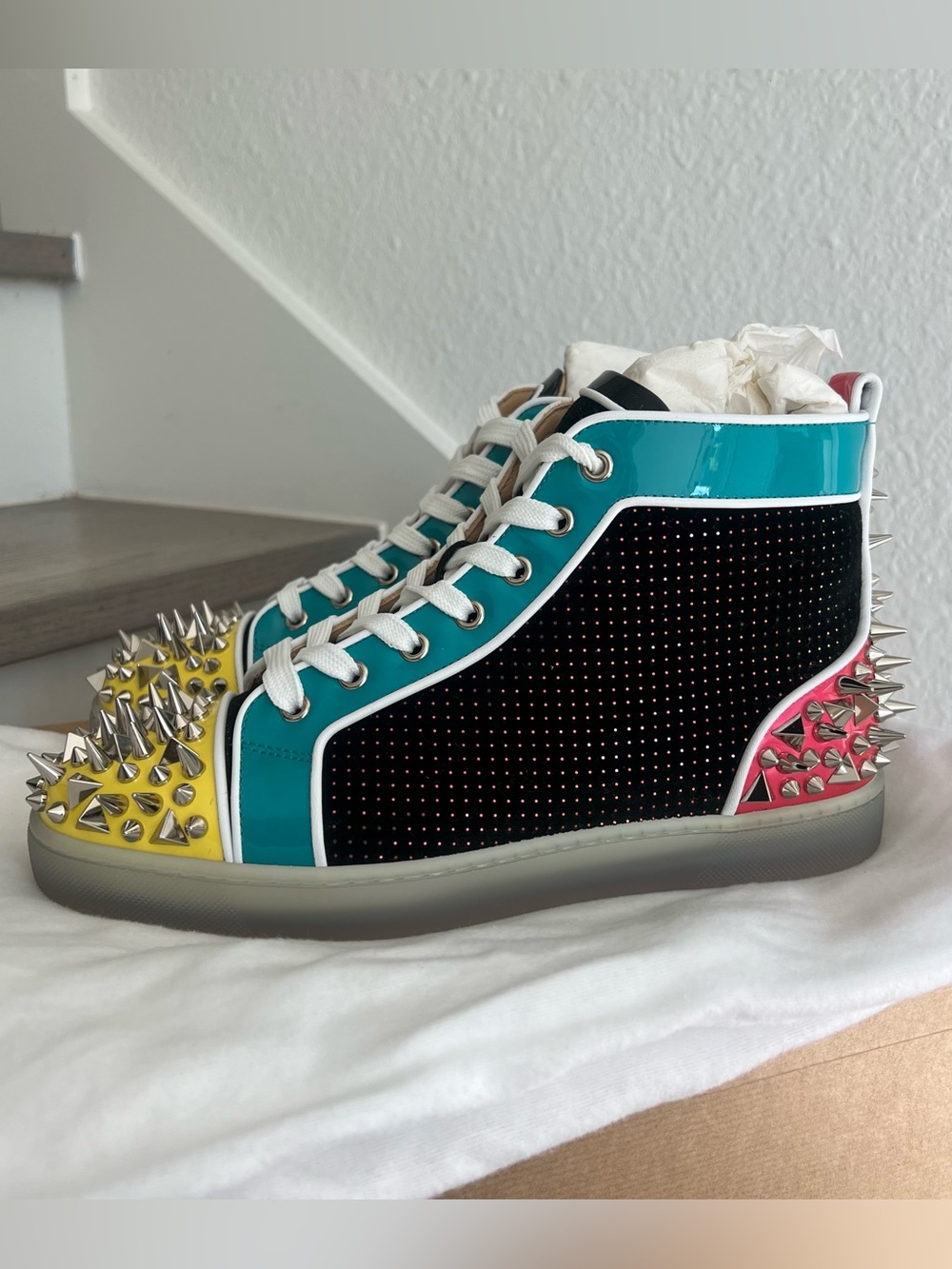 Christian Louboutin Mens Lou Pik Pik Orlato Sneakers Multicolor Authentic NIB
